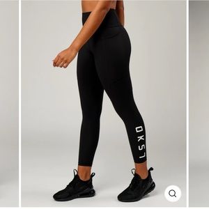 LSKD 7/8 Leggings - Black with White Text